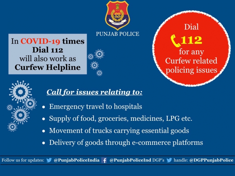 पंजाब सरकार द्वारा ज़रूरी वस्तुओं की सप्लाई को यकीनी बनाने के लिए कंट्रोल रूम स्थापित